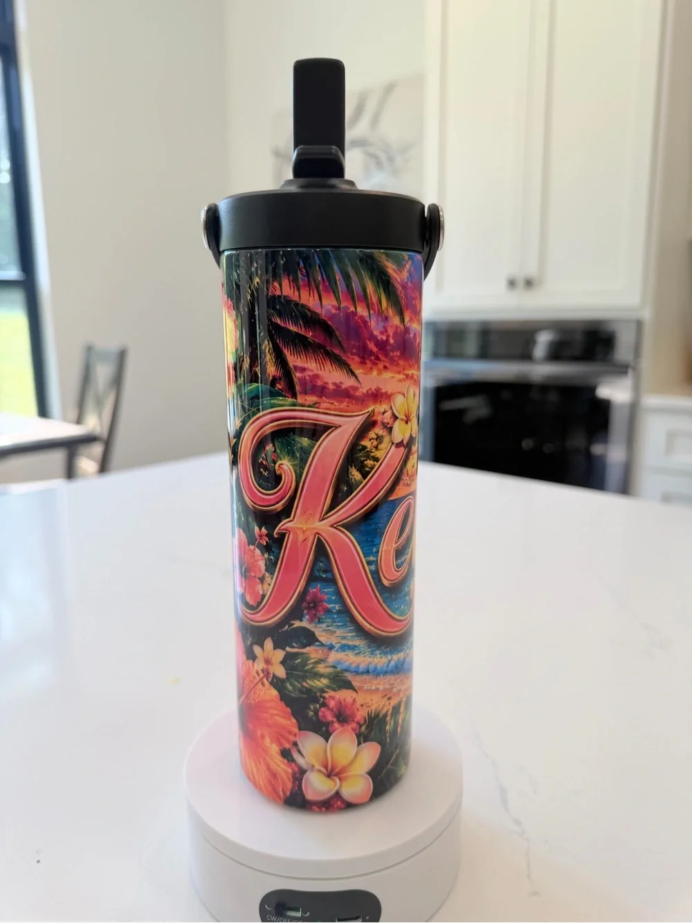 New 20oz Colorful Tropical Insulated tumbler Multi-Color with your name.